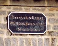 Plaque on Stewards stand. Click for a larger image.