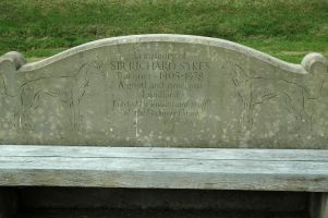 Bench commemorating Sir Richard Sykes, click for a large image